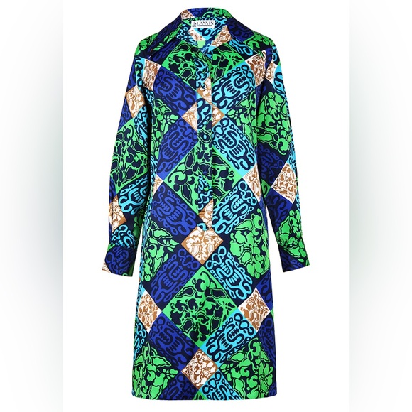 LAVIN vintage bright print shirt dress size 8 - Picture 2 of 9